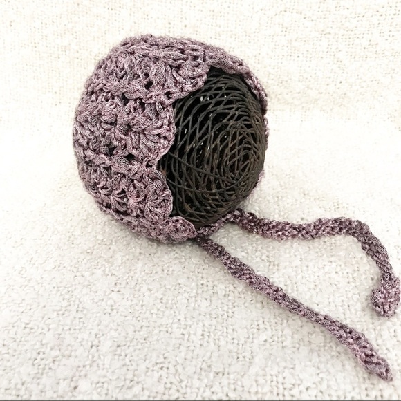 Handmade Crochet Knit Baby Bonnet - Picture 1 of 2